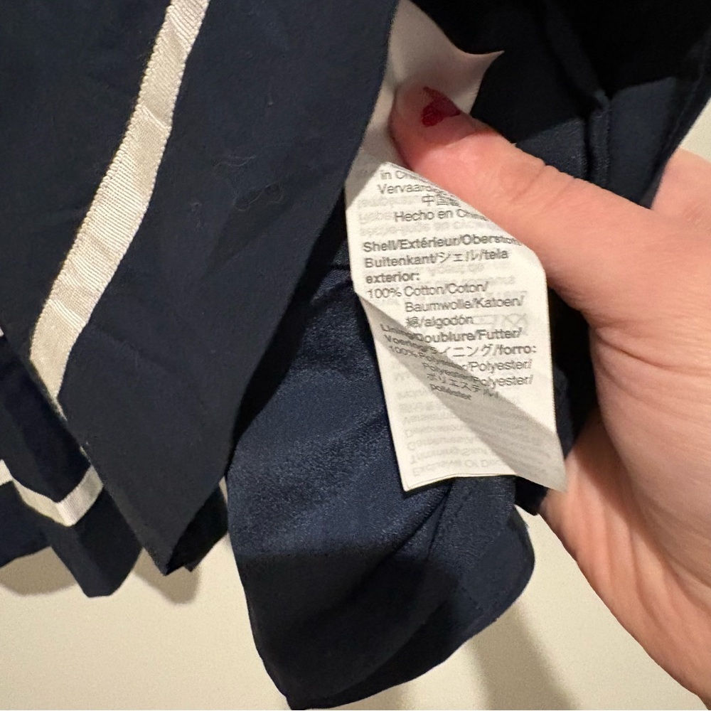 J crew One-shouldered maxi dress cotton poplin with ribbon stripes blue white 14 - Picture 8 of 9